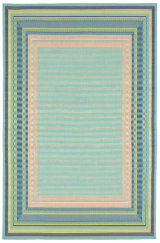 Trans Ocean Playa Multi Border Blue Area Rug main image