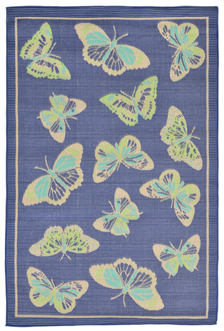 Trans Ocean Playa Butterfly Blue Area Rug main image