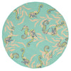 Trans Ocean Playa Seahorses Blue Area Rug 7' 10'' Round