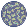 Trans Ocean Playa Butterfly Blue Area Rug 7' 10'' Round