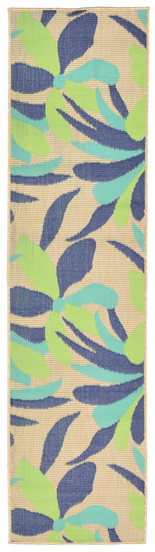 Trans Ocean Playa Flower Blue Area Rug Main