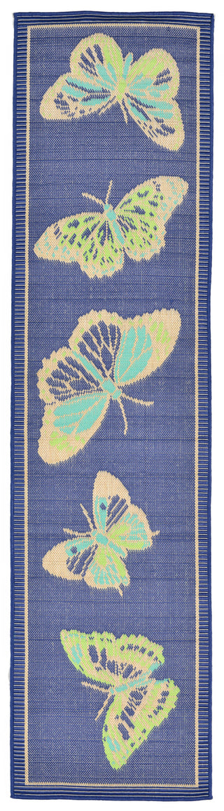 Trans Ocean Playa Butterfly Blue Area Rug Main