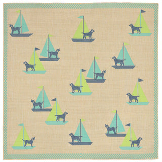 Trans Ocean Playa Sailing Dogs Blue Area Rug Main