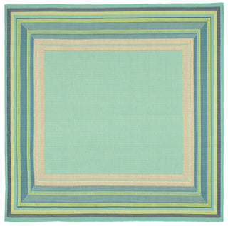 Trans Ocean Playa Multi Border Blue Area Rug Main