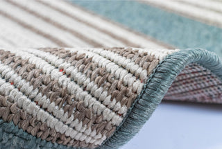 Trans Ocean Riviera Stripe Aqua Area Rug by Liora Manne 