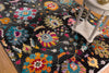 Trans Ocean Calais Vintage Floral Midnight Area Rug by Liora Manne  Feature