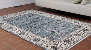 Trans Ocean Calais Oushak Aqua Area Rug Mirror by Liora Manne 