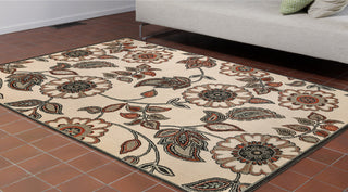 Trans Ocean Riviera Floral Vine Cream Area Rug by Liora Manne  Feature