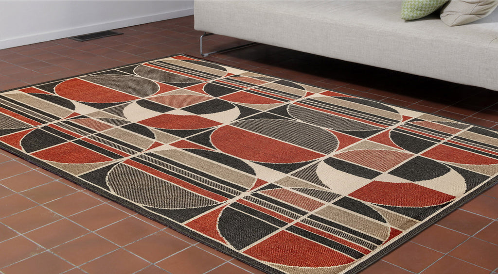 Trans Ocean Riviera Circles Warm Area Rug by Liora Manne  Feature