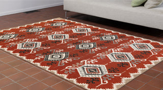 Trans Ocean Riviera Kilim Red Area Rug Mirror by Liora Manne 