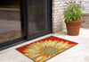 Trans Ocean Frontporch Sunflower Red Area Rug by Liora Manne Room Scene Feature