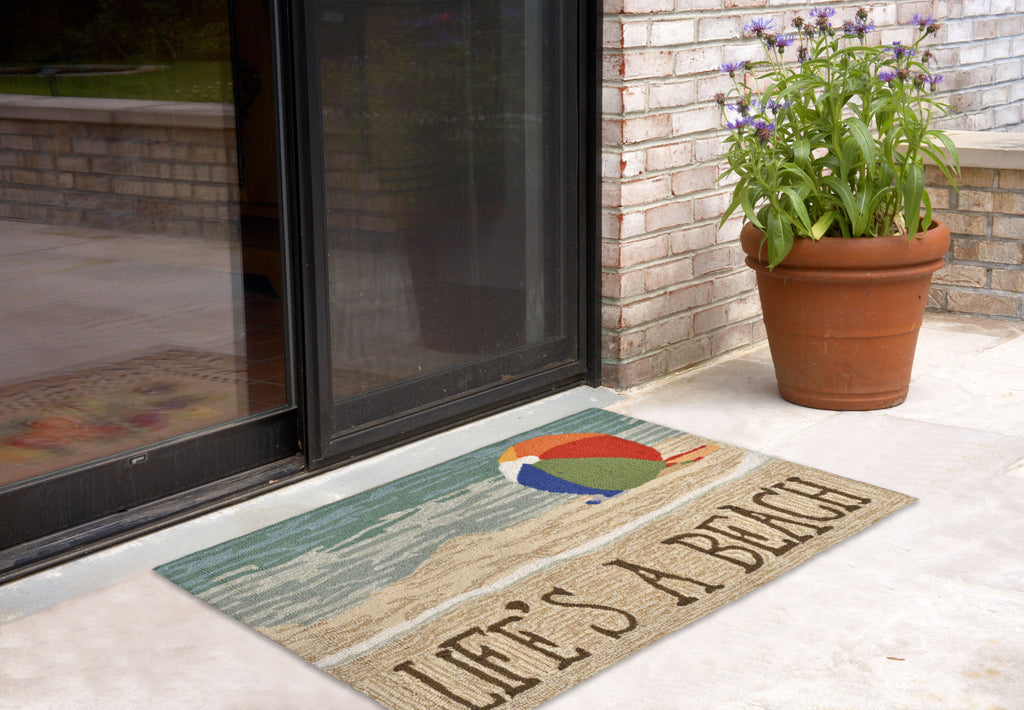 Trans Ocean Frontporch Life's A Beach Multi Area Rug by Liora Manne Room Scene Feature