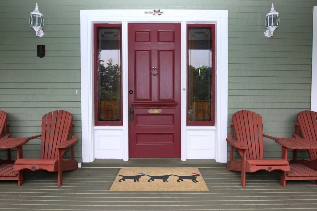 Trans Ocean Frontporch 3 Dogs Vacation Natural Area Rug by Liora Manne Room Scene Feature
