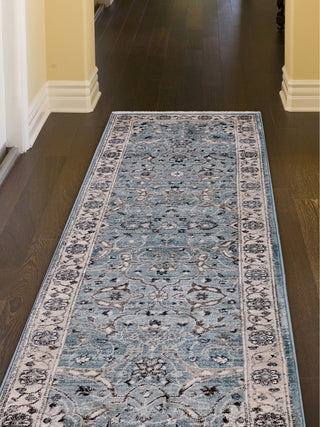 Trans Ocean Calais Oushak Aqua Area Rug by Liora Manne  Feature