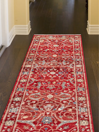 Trans Ocean Calais Oushak Red Area Rug Mirror by Liora Manne 