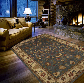 Trans Ocean Petra Oushak Blue Area Rug by Liora Manne Room Scene Feature