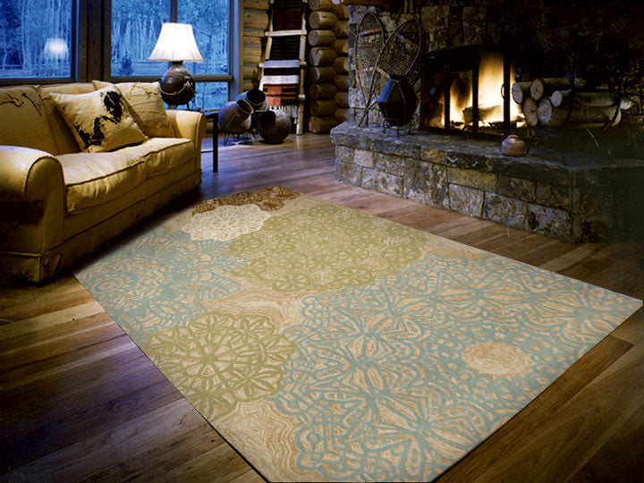 Trans Ocean Ravella Crochet Natural Area Rug by Liora Manne Room Scene Feature