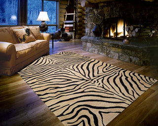 Trans Ocean Seville Zebra Natural Area Rug by Liora Manne Room Scene Feature