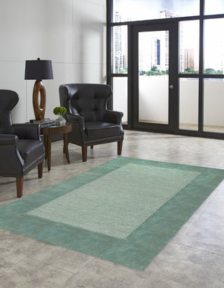 Trans Ocean Madrid Border Blue Area Rug Room Scene