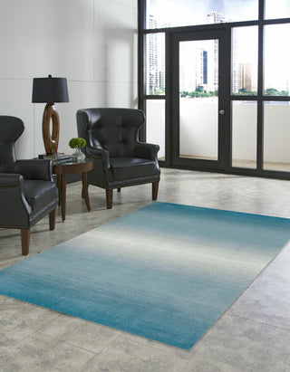 Trans Ocean Ombre Horizon Aqua Area Rug by Liora Manne Room Scene Feature