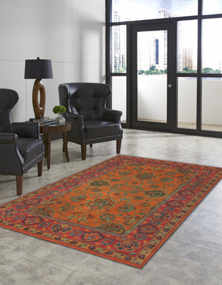 Trans Ocean Petra Agra Orange Area Rug by Liora Manne Room Scene Feature