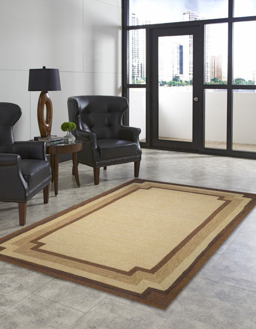 Trans Ocean Ravella Border Natural Area Rug by Liora Manne Room Scene Feature