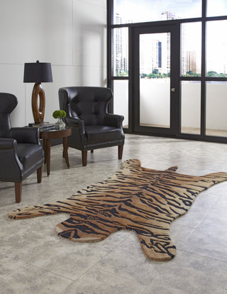 Trans Ocean Seville Tiger Brown Area Rug Room Scene