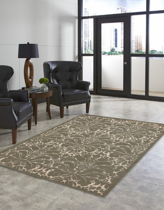 Trans Ocean Seville Modern Damask Silver Area Rug by Liora Manne Room Scene Feature