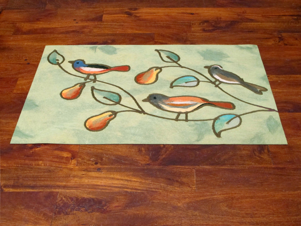 Trans Ocean Visions IV Song Birds Green Area Rug by Liora Manne Room Scene Feature