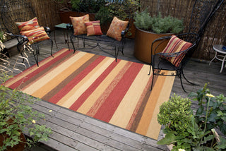 Trans Ocean Ravella Stripe Red Area Rug by Liora Manne Room Scene Feature