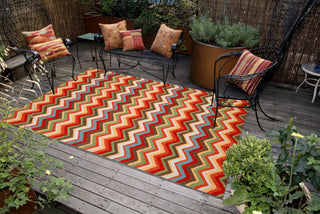 Trans Ocean Ravella Zigzag Orange Area Rug by Liora Manne Room Scene Feature