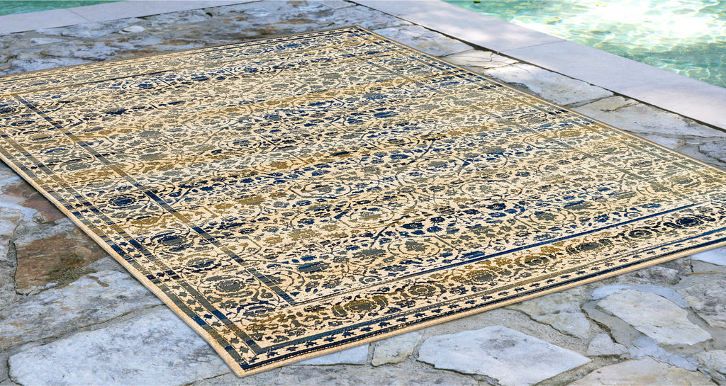 Trans Ocean Marina Damask Ivory Area Rug by Liora Manne  Feature