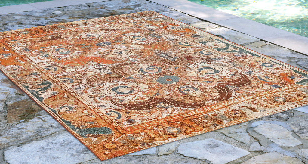 Trans Ocean Marina Kashan Amber Area Rug by Liora Manne  Feature