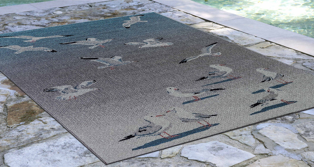 Trans Ocean Riviera Seagulls Area Rug by Liora Manne  Feature