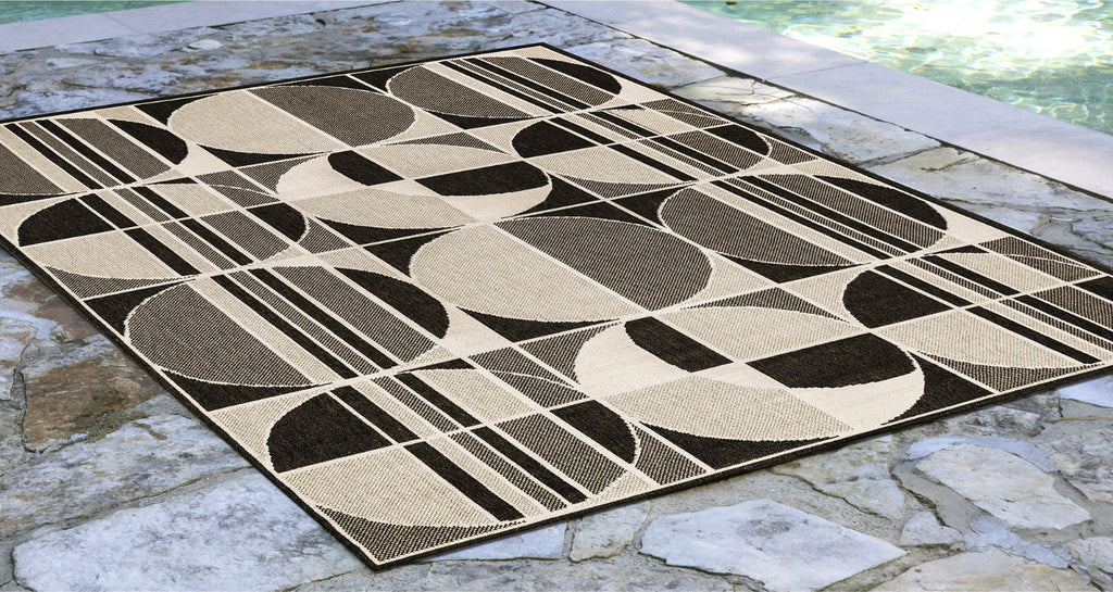 Trans Ocean Riviera Circles Neutral Area Rug by Liora Manne  Feature