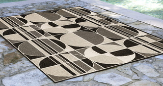 Trans Ocean Riviera Circles Neutral Area Rug by Liora Manne  Feature