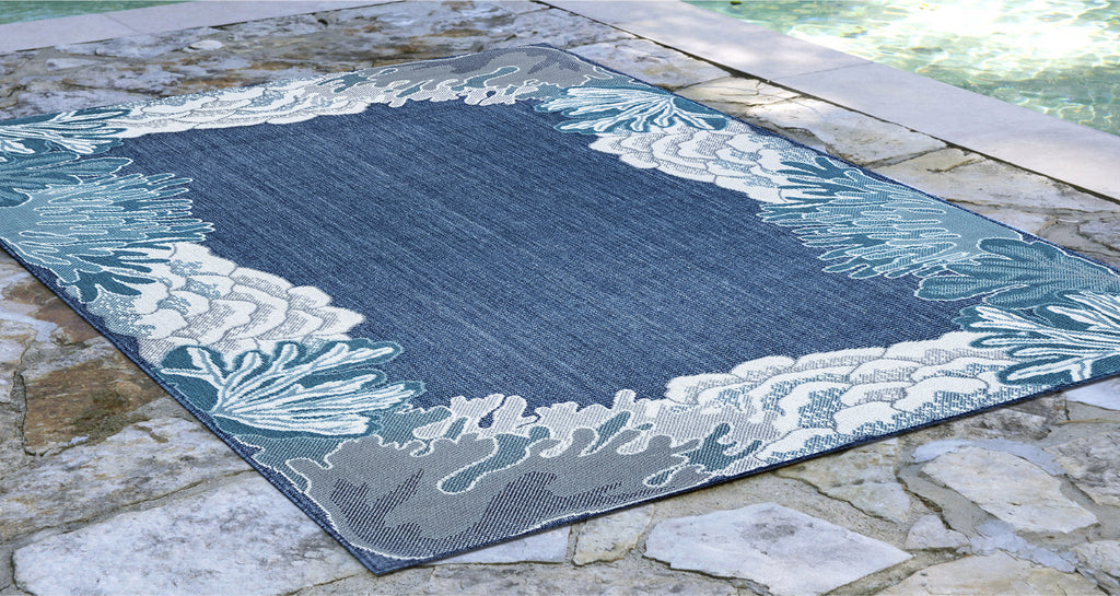 Trans Ocean Riviera Reef Border Navy Area Rug by Liora Manne  Feature