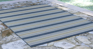 Trans Ocean Riviera Stripe Navy Area Rug by Liora Manne  Feature