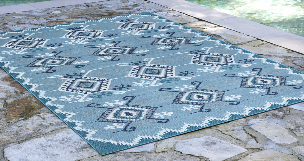 Trans Ocean Riviera Kilim Cool Area Rug by Liora Manne  Feature
