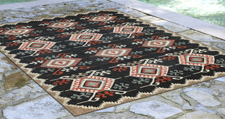 Trans Ocean Riviera Kilim Black Area Rug Mirror by Liora Manne 