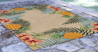 Trans Ocean Ravella Tropical Neutral Area Rug Mirror by Liora Manne 