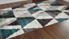 Trans Ocean Andes Triangle Teal Area Rug by Liora Manne  Feature