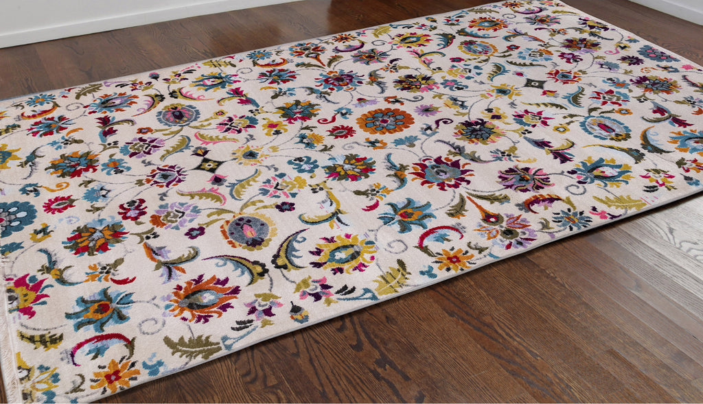 Trans Ocean Calais Persian Floral Ivory Area Rug by Liora Manne  Feature
