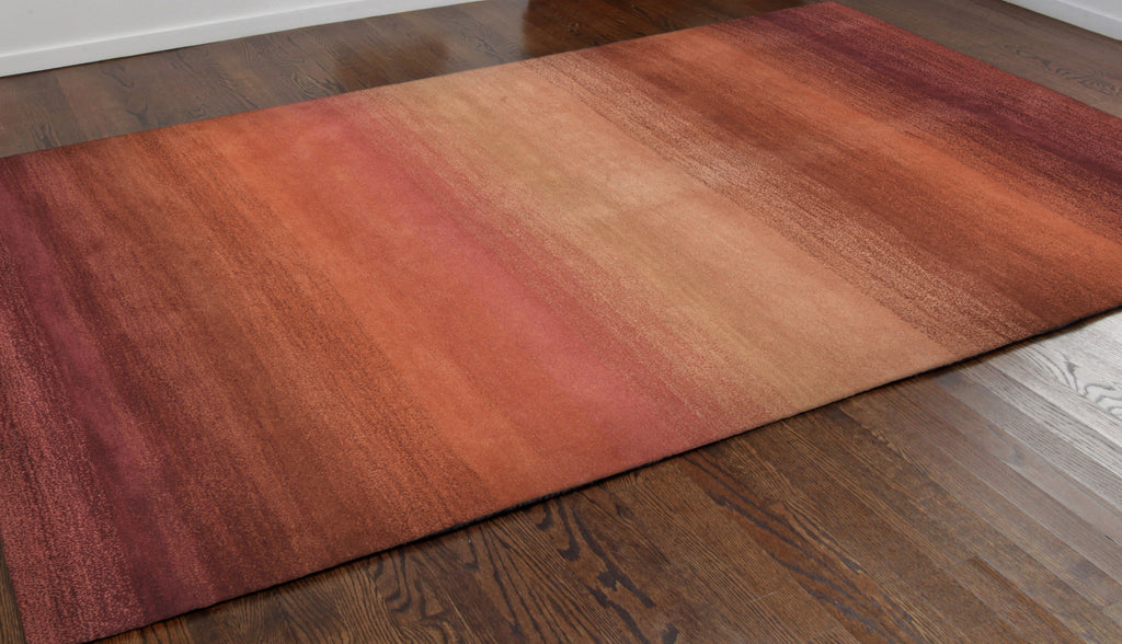 Trans Ocean Ombre Stripes Red Area Rug by Liora Manne  Feature