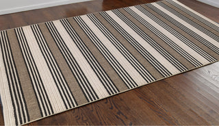 Trans Ocean Riviera Stripe Tan Area Rug by Liora Manne  Feature