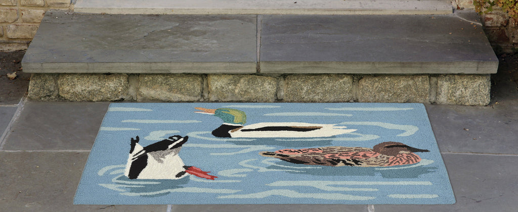 Trans Ocean Frontporch Duck Life Lake Area Rug by Liora Manne  Feature