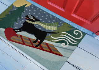 Trans Ocean Frontporch Toboggan Dog Multi Area Rug by Liora Manne  Feature