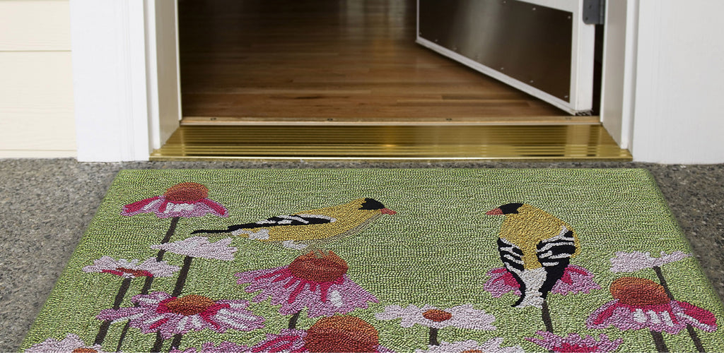 Trans Ocean Frontporch Goldfinch Green Area Rug by Liora Manne  Feature