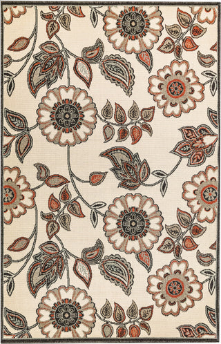 Trans Ocean Riviera Floral Vine Cream Area Rug Mirror by Liora Manne main image