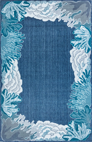 Trans Ocean Riviera Reef Border Navy Area Rug Mirror by Liora Manne main image